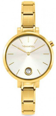 Nomination PARIS Watch With ROUND Steel Strap With GOLD Zircon Silver 076035/017