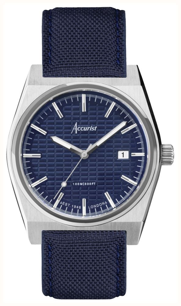 Accurist Men's Origin (41mm) Royal Blue Dial Blue Canvas Strap