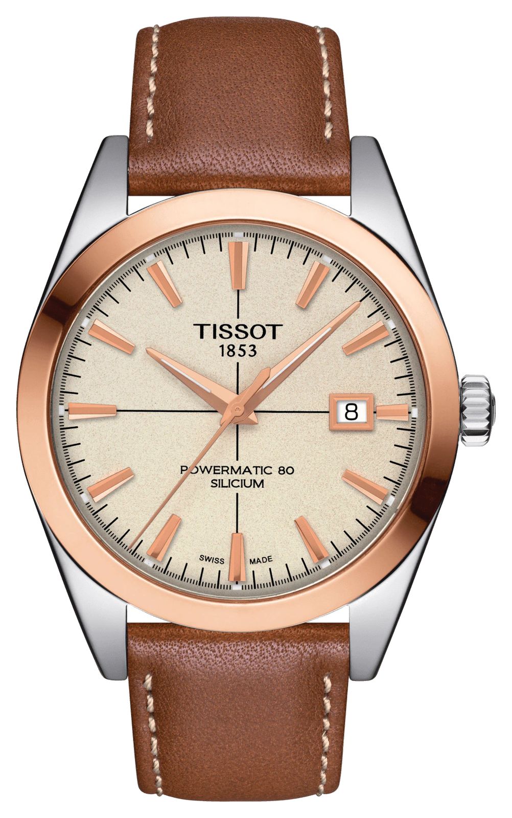 Tissot Gentleman powermatic 80 silicium lunette en or massif montre