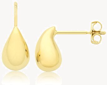 9CT YEL GOLD TEAR DROP HOOP STUD ES2183