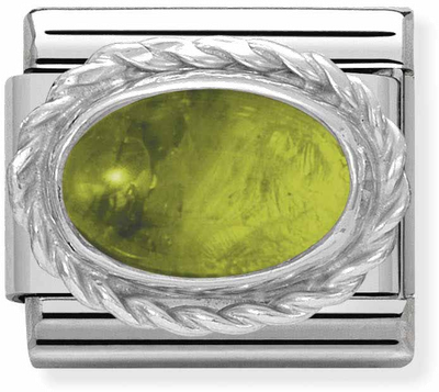Nomination Classic STONES In Stainless Steel With Sterling Silver Setting And Detail PERIDOT Charm 330504/05