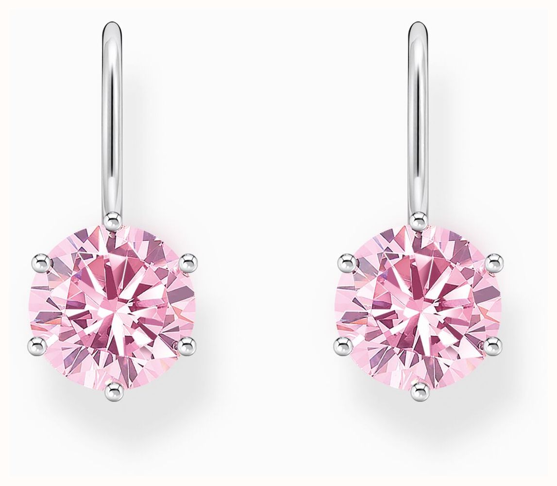 Thomas Sabo Pink Zirconia Sterling Silver Drop Earrings H2287-051