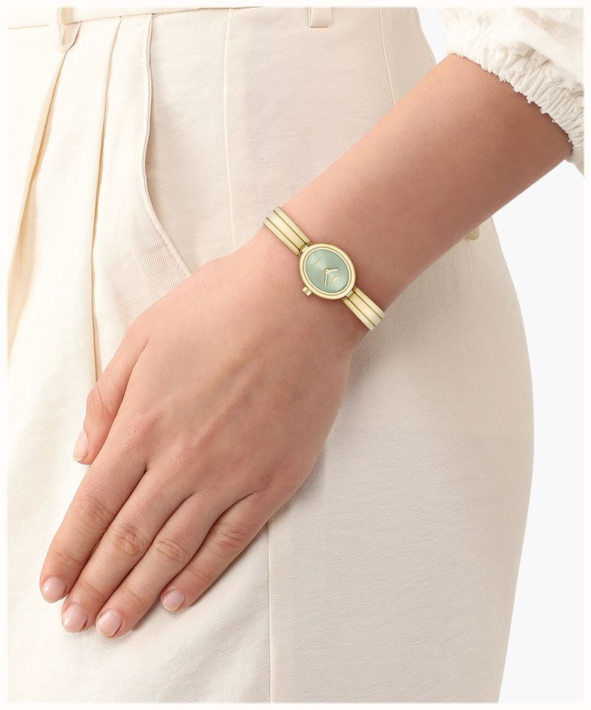 Lacoste Suzanne Quartz (18.5mm) Mint Green Sunray Dial / Gold PVD Stainless Steel Bracelet 2001531 - 別ビュー 4