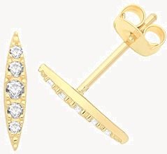 9ct Yellow Gold Cz Tapered Studs ES1692