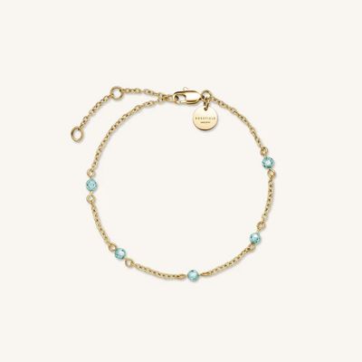 Rosefield Jewellery Gold Plated Blue 5 Stone Bracelet JBBSG-J814