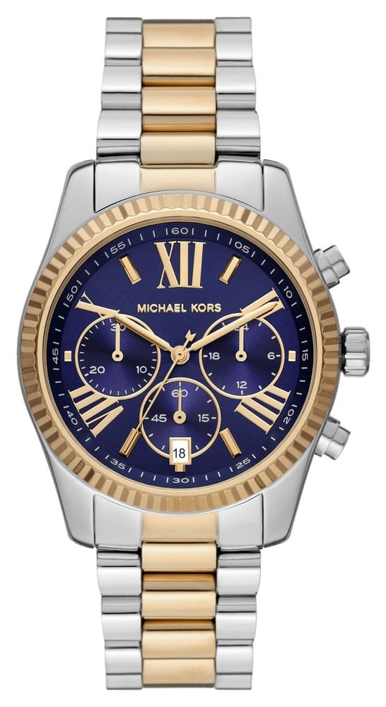 Michael Kors Lexington Blue Dial Women s Chronograph Watch MK7218 James Moore Co. Jewellers of Distinction Since 1997 in Kenilworth Warwickshire