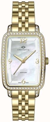 Continental Crystal Tonneau (19mm) Mother-of-Pearl Dial / Gold PVD Stainless Steel Bracelet 20351-LT202521