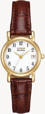 Citizen Bracelet femme cuir marron eco-drive EW1272-01A