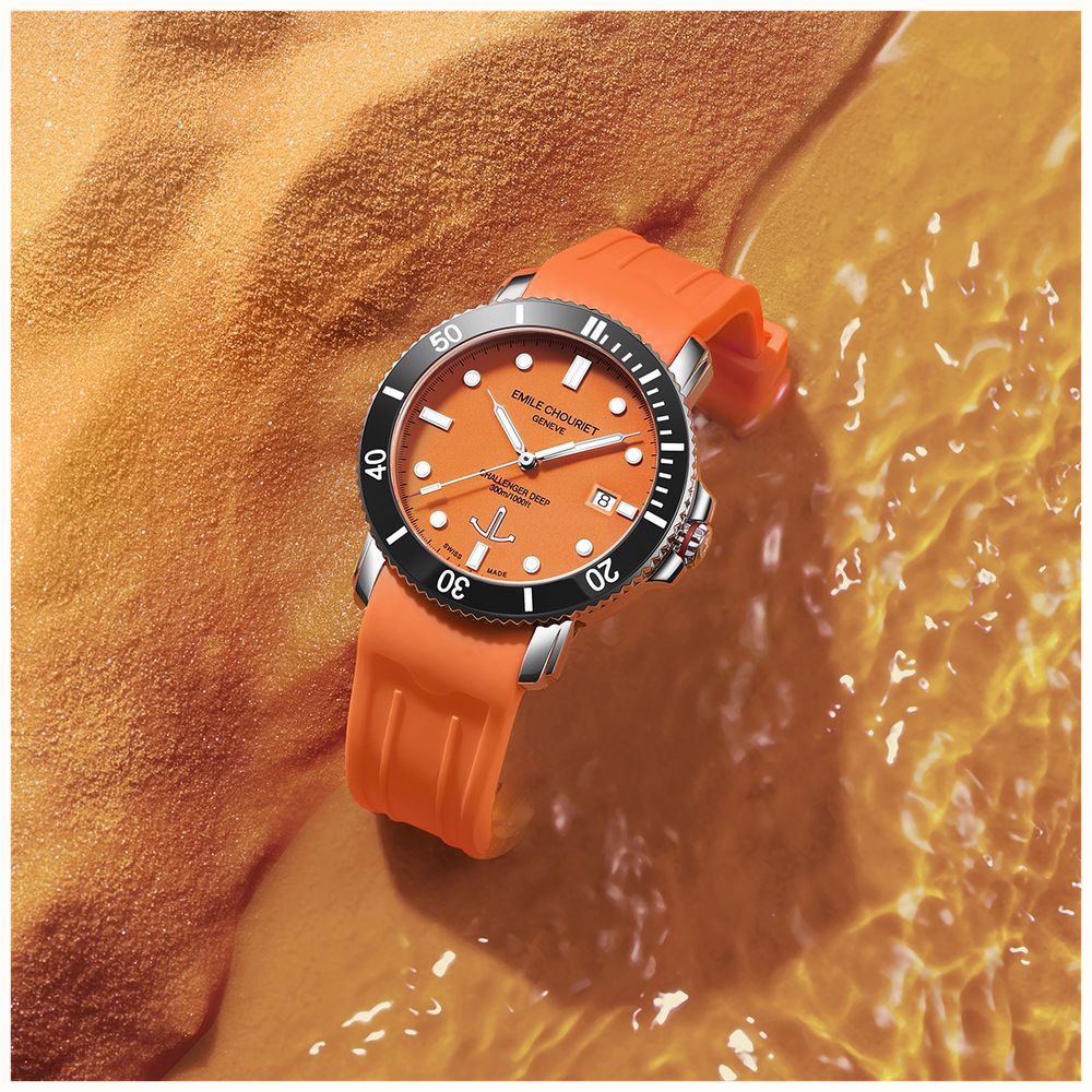Emile Chouriet Challenger Deep Automatic (42.5mm) Orange Dial / Orange Silicone Strap 08.1169.G.6.AW.F3.8 - widok alternatywny 10