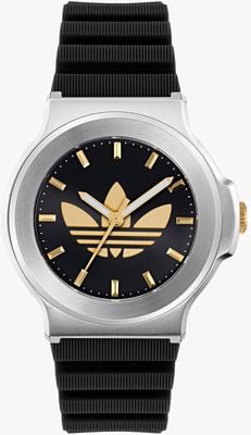 Adidas Expression Three (41 mm) schwarzes Zifferblatt / schwarzes Silikonarmband AOFH25503
