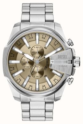 Diesel Mega Chief Slim Chronograph (48 mm) quadrante oro / bracciale in acciaio inossidabile DZ4702
