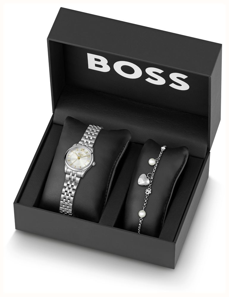 BOSS Graceful Mina Stainless Steel Silver Dial Watch And Bracelet Gift Set 1570210 - widok alternatywny 4