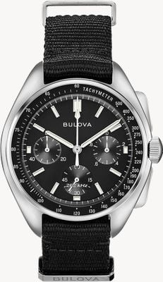 Bulova Montre chronographe noire édition spéciale lunar pilot de la série archive 96A225
