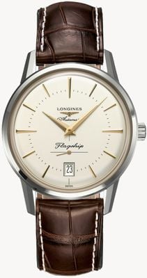 LONGINES Flagship Heritage (38.5mm) Cream Dial / Brown Leather Strap L47954782