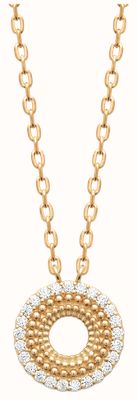 Burren Jewellery 18k Gold Plated Pendant With Cz Stones In A Circular Shape P1621
