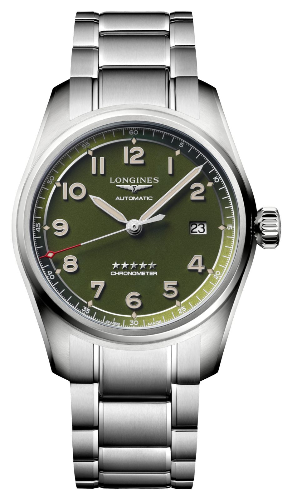 LONGINES Spirit (40mm) cadran vert / bracelet en acier montre