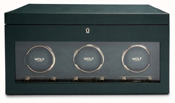 WOLF British Racing Triple Watch Winder With Storage 792341