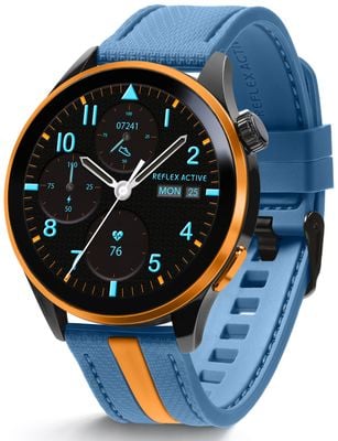 Reflex Active Series 54 AMOLED GPS Smart Calling Watch - Blue & Orange RA54-2240