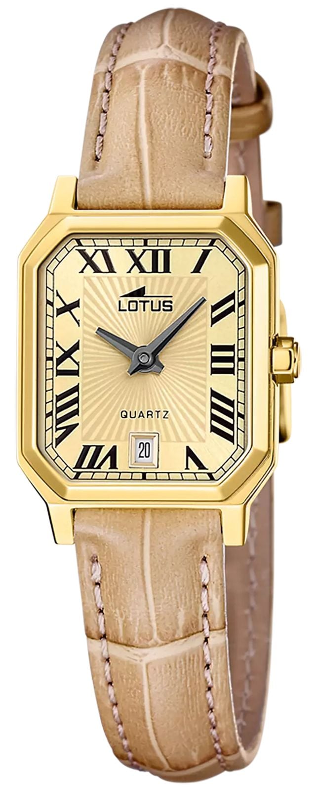 Lotus Ã  quartz carrÃ©e (21,2 mm) avec cadran dorÃ© montre