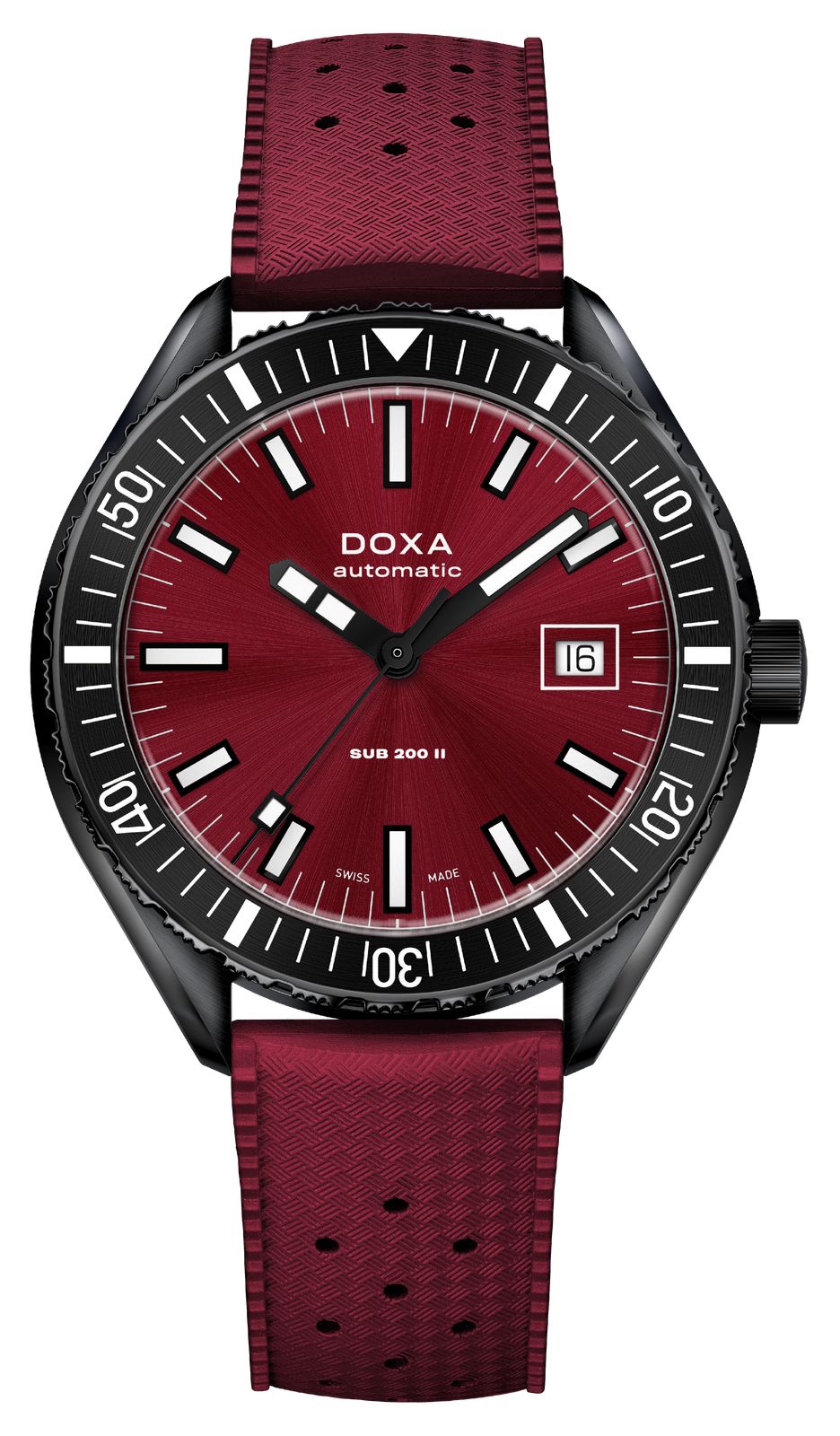 DOXA Sub 200 II Redcoral (44 mm) cadran rouge soleillÃ© / montre