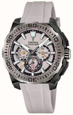 Festina Chrono Bike 2025 (45.5mm) Grey & Black Dial / Grey Rubber Strap F20726/1