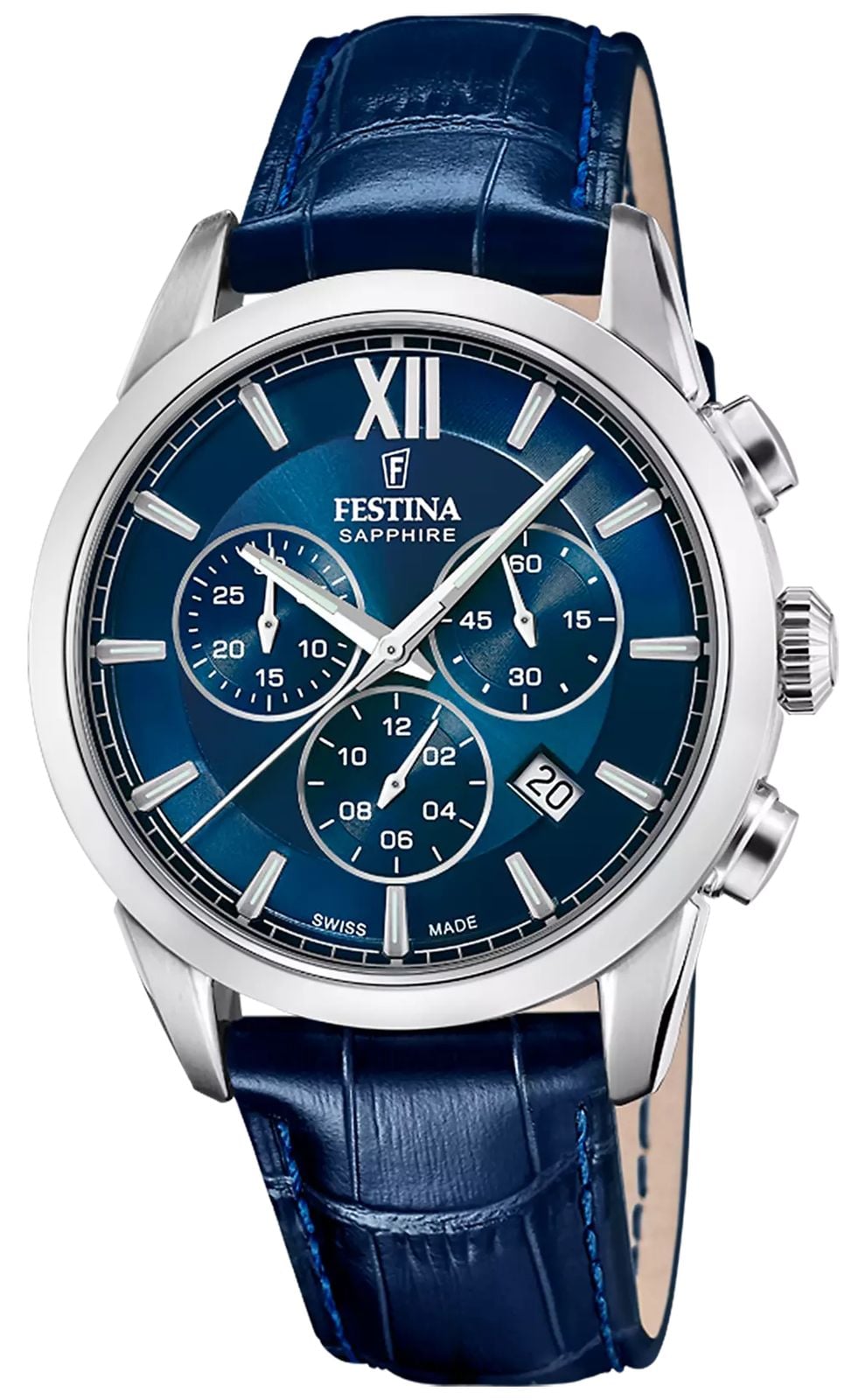 Festina Swiss Made Quartz Chronograph 41mm Blue Dial  Watch