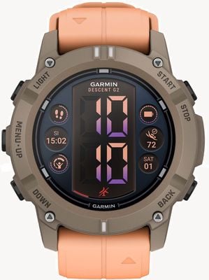Garmin Descent G2 AMOLED-Tauchcomputer im Uhrenstil – Paloma mit muschelrosa Armband 010-02986-01