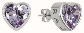Radley Orecchini A Perno A Forma Di Cuore In Argento Con Ametista Chiara - Donna, RYJ1215S, Regalo In Confezione Originale