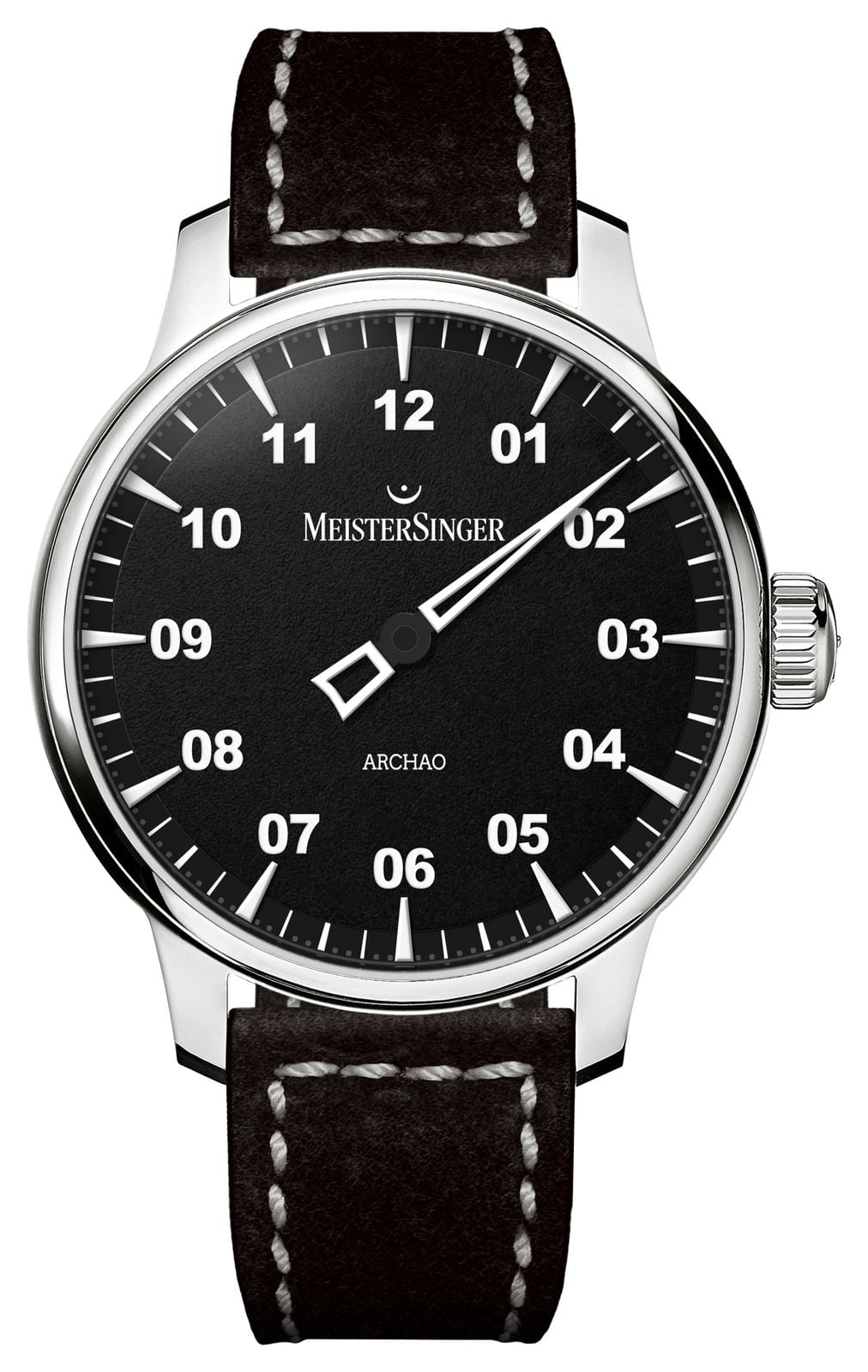MeisterSinger Archao Automatic 43mm Black Grained Dial Watch MeisterSinger Archao Automatic 43mm Black Grained Dial Watch