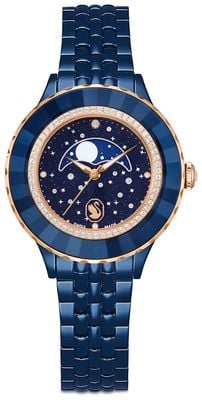 Swarovski オクテア ムーンウォッチ、スイス製、メタルブレスレット、ブルー、ブルーフィニッシュ 5743701