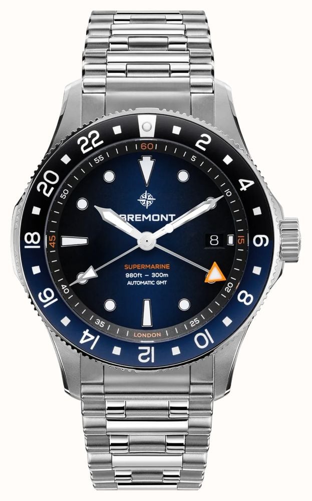 Bremont SM40-GMT-SS-BLBK-B