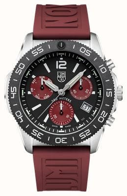 Luminox Pacific Diver Chronograph (44mm) Black Dial / Bordeaux Red Rubber Strap XS.3155.1