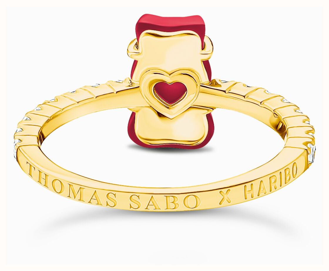 Thomas Sabo X HARIBO Mini Red Goldbear White Zirconia Gold