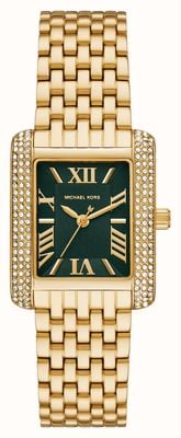 Michael Kors Cadran vert émeri (33 mm) pour femme / bracelet en acier inoxydable doré MK4742