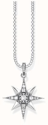 Thomas Sabo Sterling Silver Necklace With Blackened/White Zirconia KE1825-643-14-L45V
