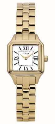 Timex Addison (23 мм) с белым циферблатом / браслетом из нержавеющей стали золотистого оттенка TW2Y23700