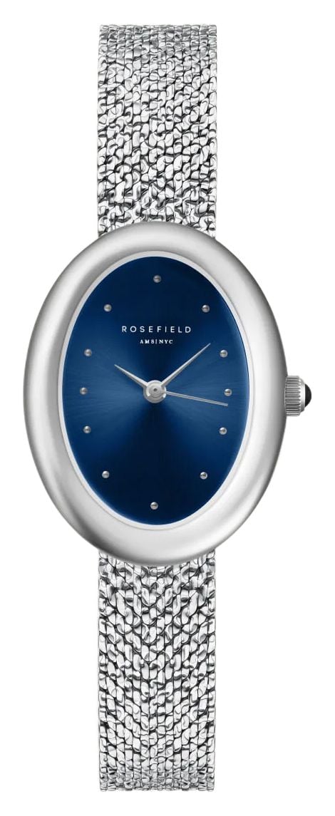Rosefield Ã  bracelet maille indigo-argent ovale et montre