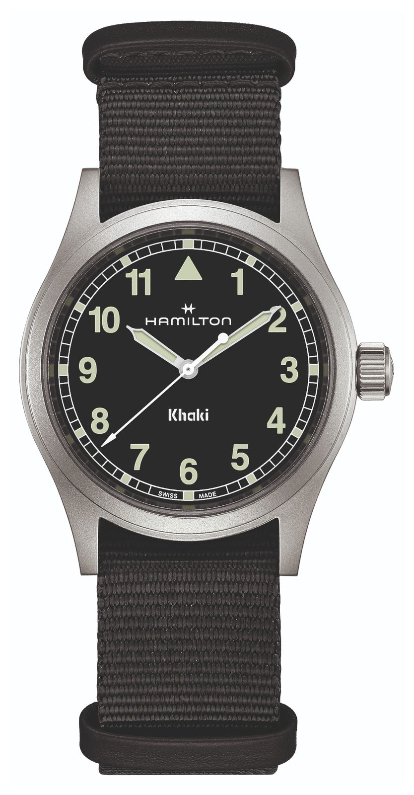 Hamilton Quartz Khaki Field (38 mm) cadran noir / bracelet montre