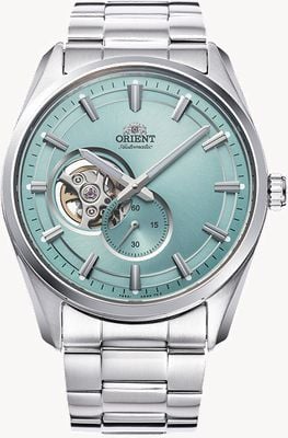 Orient Semi Skeleton Contemporary (40.8mm) Light Blue Dial / Stainless Steel Bracelet RA-AR0009L30B