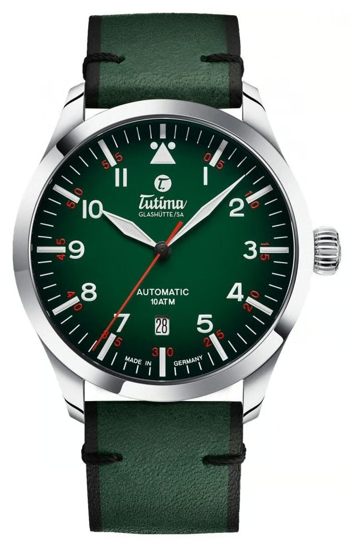 Tutima Glash&Atilde;tte Flieger Automatic 41mm Night Green D&Atilde; Watch