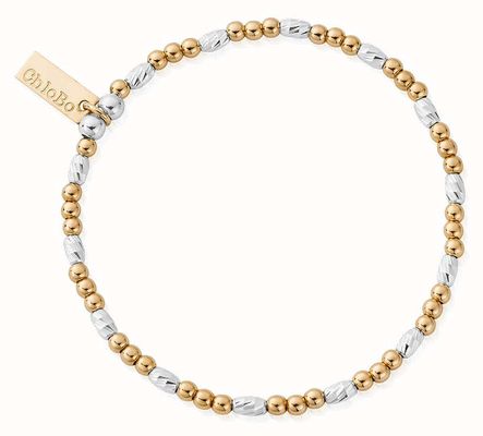ChloBo Gold and Silver Mixed Metal Dainty Sparkle Bracelet GMBDSP