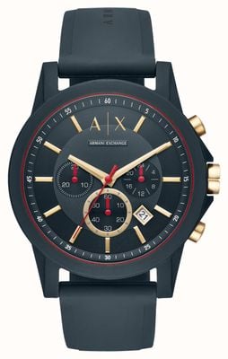 Armani Exchange Quadrante cronografo blu | cinturino in silicone blu AX1335