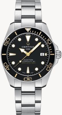Certina DS Action Diver Automatic (40.5mm) Black Dial / Stainless Steel Bracelet C0484071105101