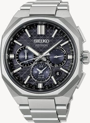 Seiko Astron „tesselate“ 5x63 in Astral Onyx (43,4 mm) schwarzes Zifferblatt / Titanarmband HAB002J1