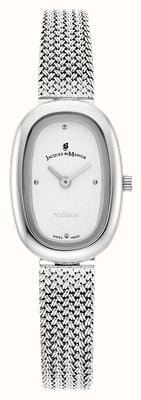Jacques Du Manoir Noblesse Two-Hand Quartz (20mm) White Dial / Stainless Steel Mesh Bracelet JWL05201