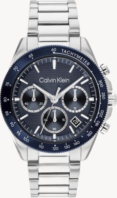 Calvin Klein Sport Luxe Quartz Chronograph (40mm) Blue Dial / Stainless Steel Bracelet 25200607