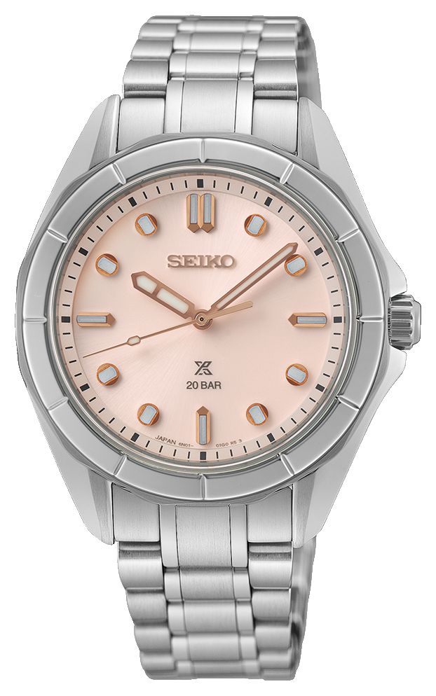 Seiko Lunettes de sport nautiques Prospex pour femme en rose montre