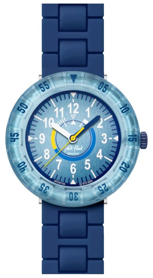 Flik Flak Bluebrick (36,70 mm) cadran bleu / bracelet en montre
