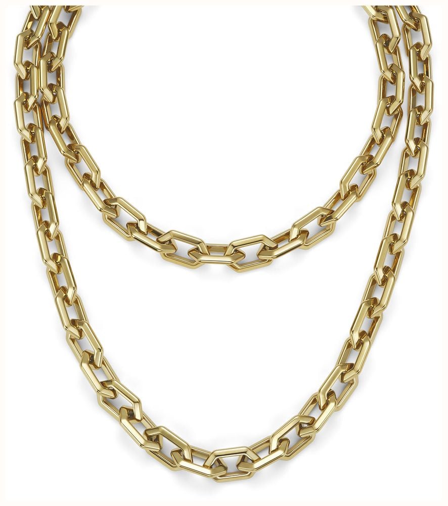 Olivia Burton Honeycomb Geo Gold Plated Chain Link Necklace 24100609 - vista alternativa 2