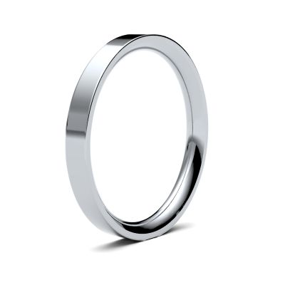 James Moore Wedding Ring | 9ct 白金 | 2.5毫米 | 重 | 平底尺寸 | ag_2.5lhe-9w AG_2.5LHE-9W